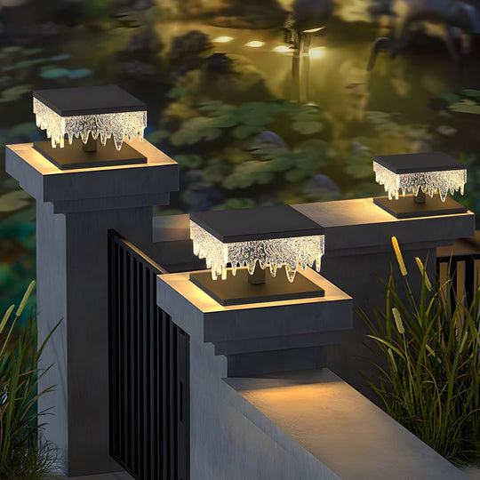Square Waterproof LED Solar Fence Post Light