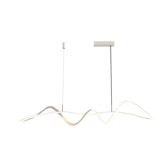 Wave Lines Dimmable with Remote LED Chandeliers Dining Room Lights