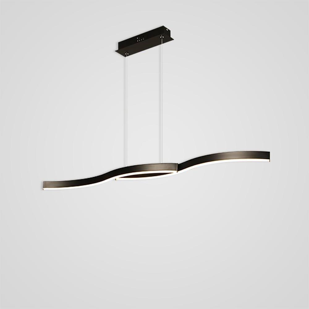 Dual Wave Metal &amp; PVC Island Dining Chandelier – 2-Light LED