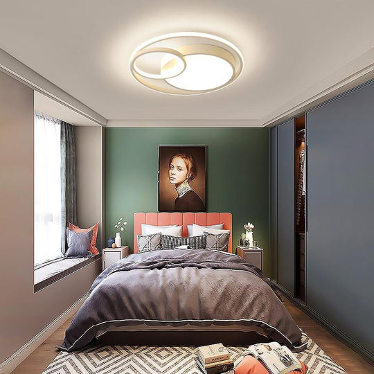 Tiered and Minimalist LED Overlapping Geometric Flush Mount Ceiling Light