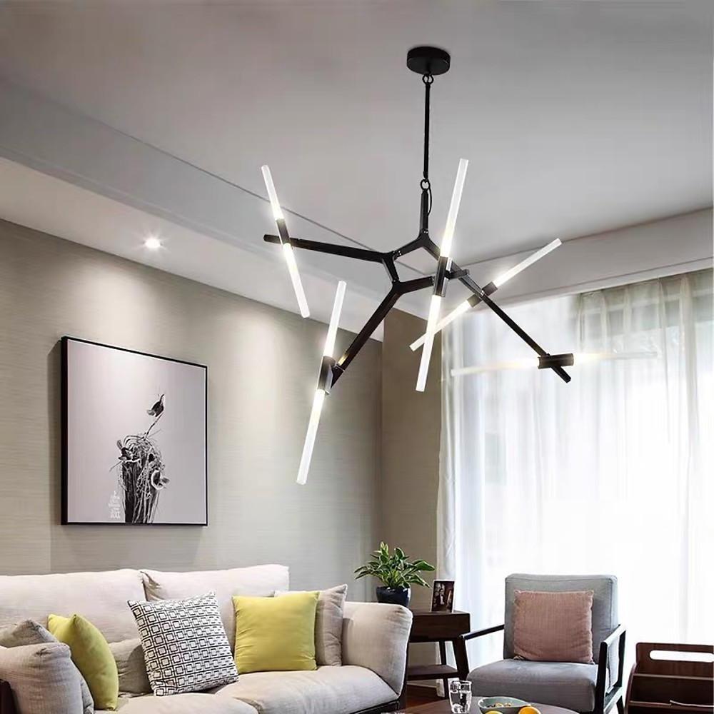 Industrial Sputnik 10-Light LED Chandelier – Black &amp; Gold