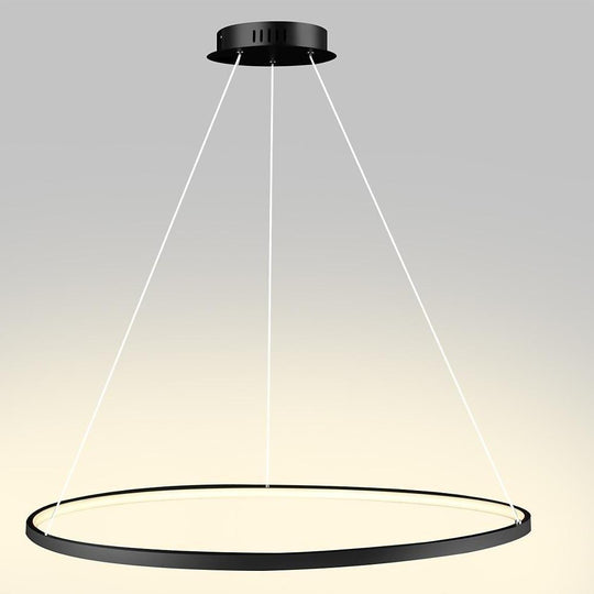 Round Geometric 30 W Single-Ring Integrated LED Pendant – Modern &amp; Dimmable