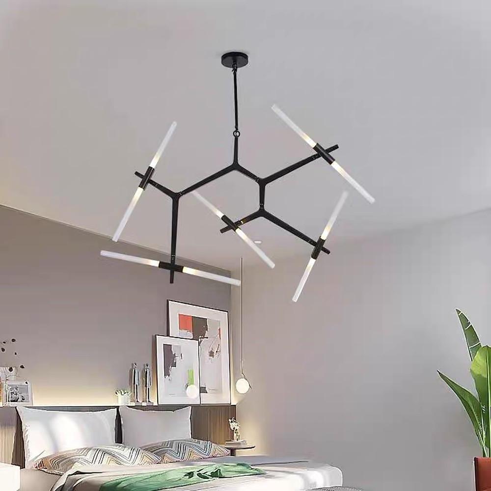 Industrial Sputnik 10-Light LED Chandelier – Black &amp; Gold