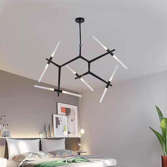 Industrial Sputnik 10-Light LED Chandelier – Black &amp; Gold