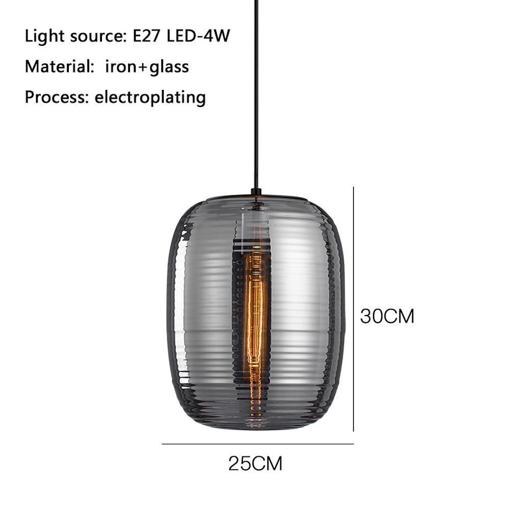 Lantern Shaped Electroplated Glass LED Modern Pendant Light