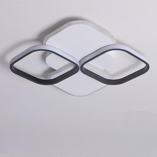 Overlapping Squares LED Modern Ceiling Light Flush Mount Lamp