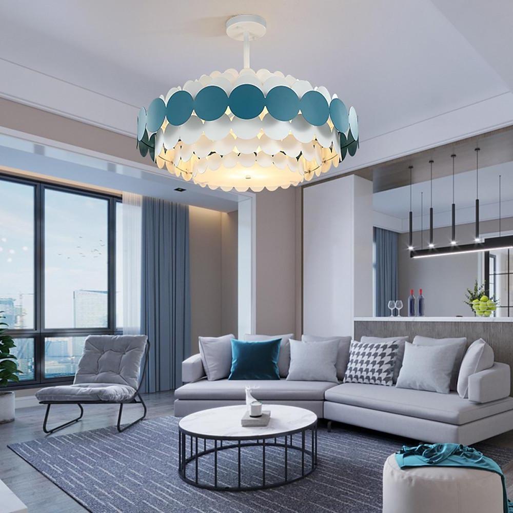Circles Frills Blue Pendant Light – Metal Stylish Ceiling Light