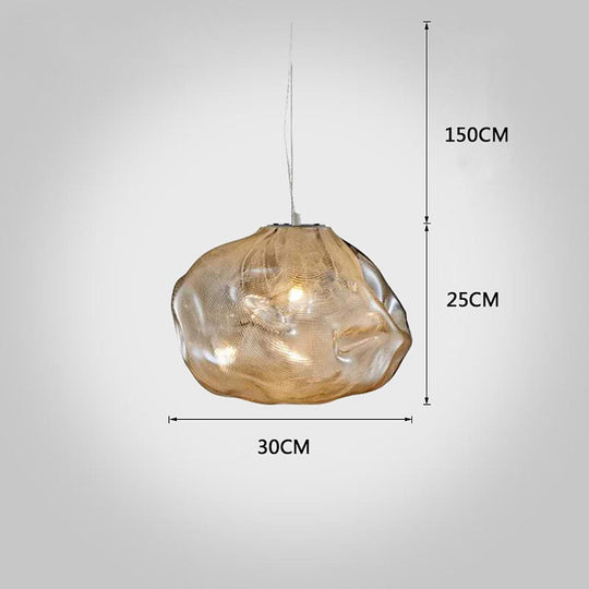 Industrial Metal Glass Bubble Irregular Oval Staircase Chandeliers