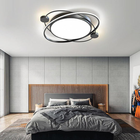 LED Geometric Shapes Circle Dimmable Flush Mount Light with Remote Control