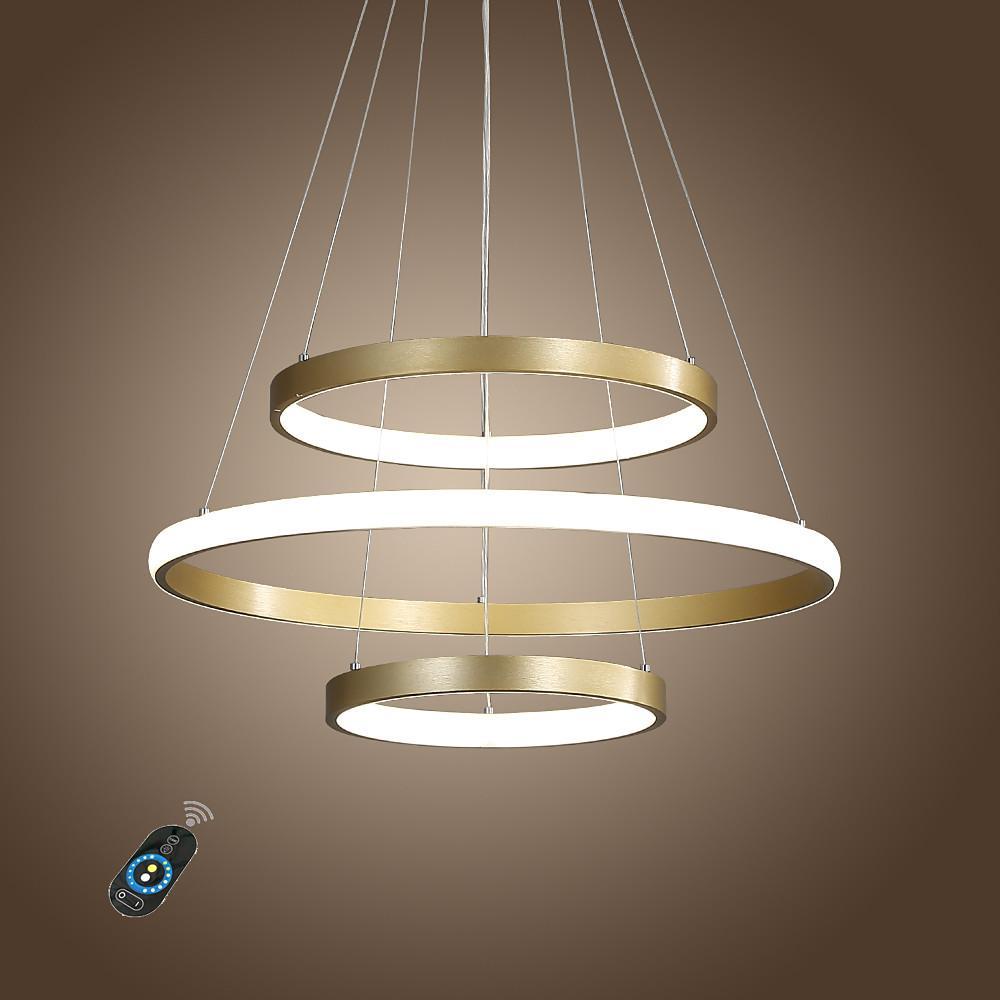 Circles Dimmable LED Adjustable Gold Contemporary Chandelier Island Light
