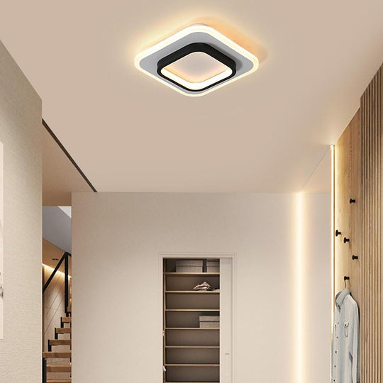 Double Square Shaped Flush Mount LED Ceiling Light for Kitchen Sink