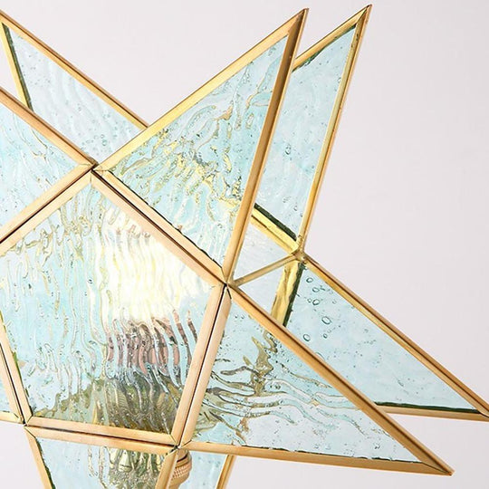 Double Star LED Copper &amp; Glass Pendant Light