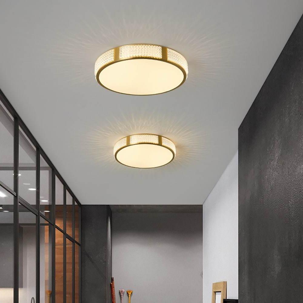 Circular Copper Acrylic LED Nordic Flush Mount Ceiling Light