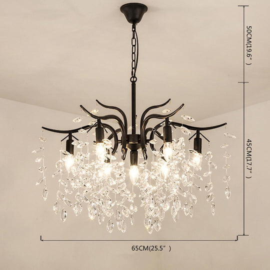 Antique Crystal 7-Light LED Artistic Chandelier for Kitchen Island Lighting