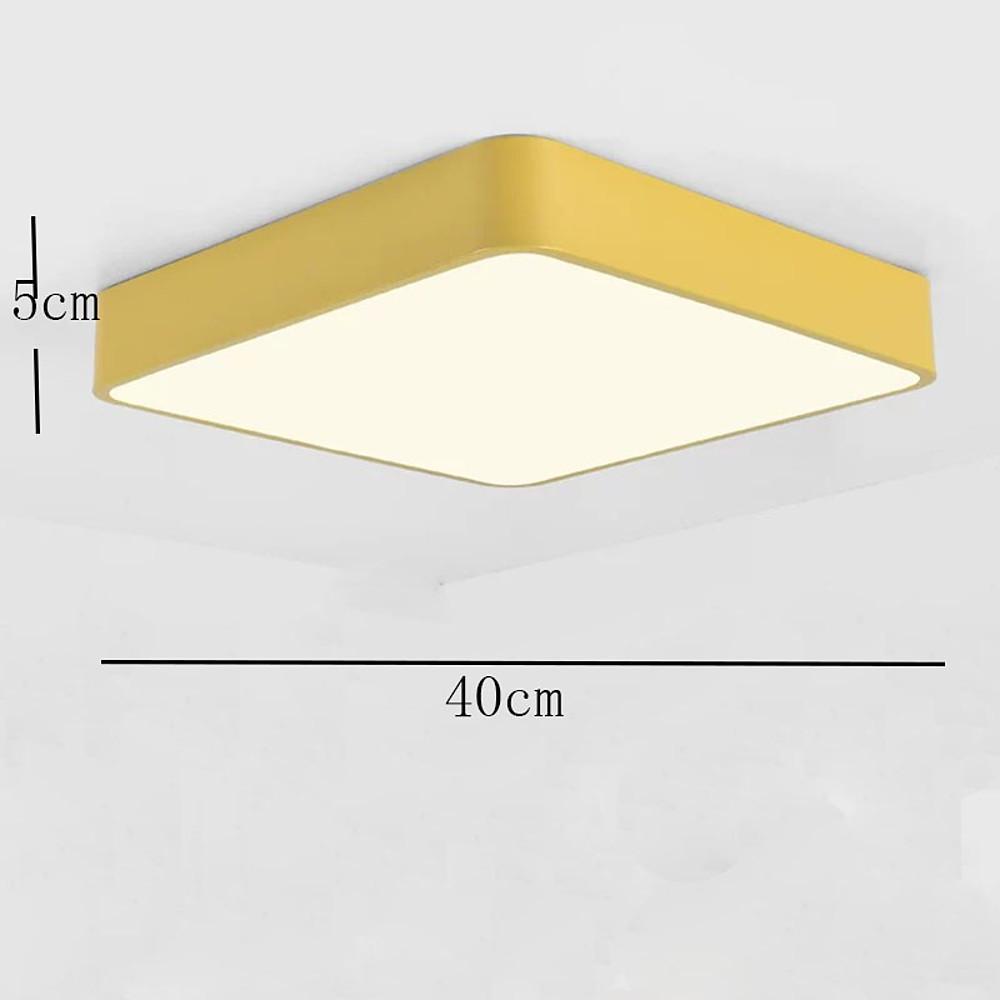 Square Modern LED Flush Mount Ceiling Light – Metal, PVC &amp; Acrylic