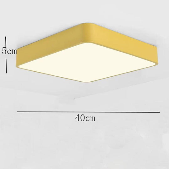Square Modern LED Flush Mount Ceiling Light – Metal, PVC &amp; Acrylic