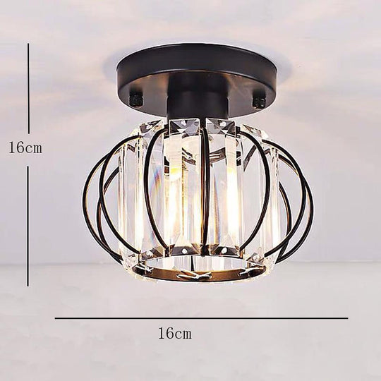 Multiple Oval LED Flush Mount Ceiling Light – Crystal &amp; Metal