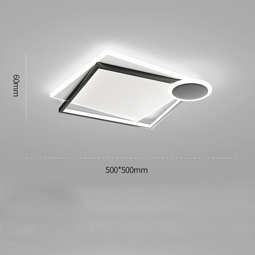 Squares &amp; Circle Offset LED Flush Mount Ceiling Light – Modern Bedroom Fixture
