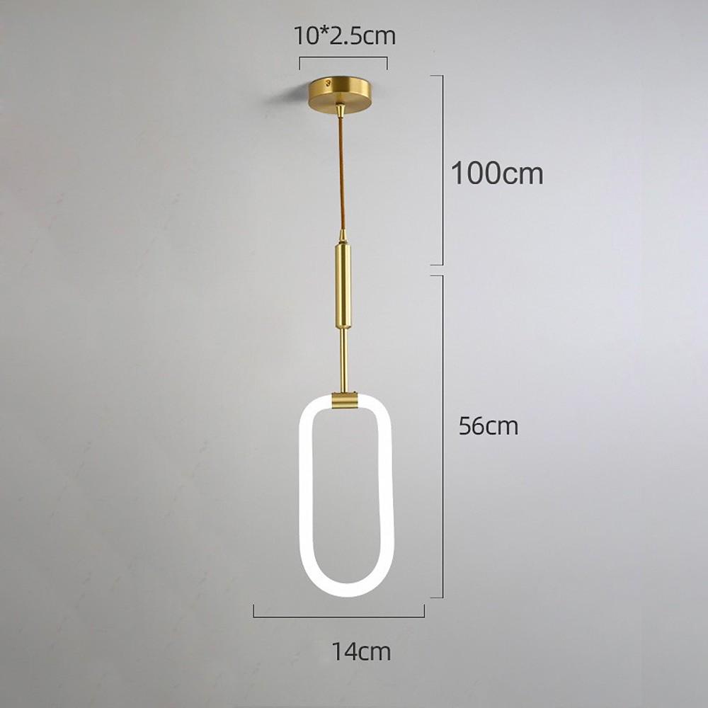 Led Rectangular And Rounded Lights Rounded Rectangular Copper LED Nordic Pendant Light – Lumulox Studios