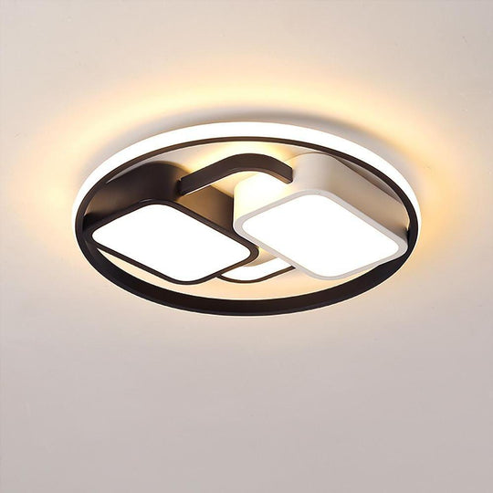 Circles Rectangles Dimmable LED Modern Ceiling Light Flush Mount