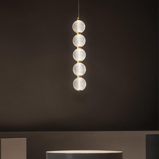 3 Globe Acrylic Copper Pendant Light
