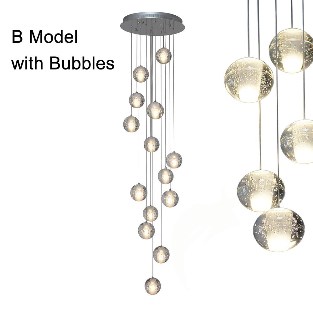 Modern Adjustable 14-Bulb Crystal LED Chandelier – Elegant Artistic Design
